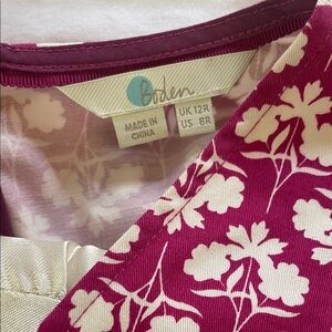 Boden Magenta and Cream Floral Dress